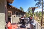 Back Deck Overlooking Forest Valley with Lounge Furniture, Table and BBQ